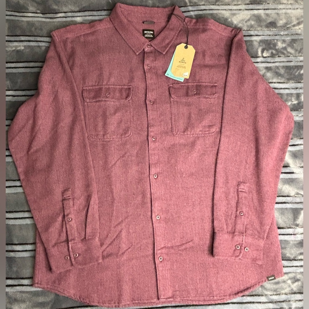 NWT Mens Prana Westbrook Flannel Recycled Cotton XXL